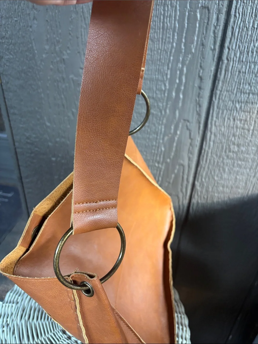 T-Shirt and Jeans Tan Shoulder Bag Tote Bag